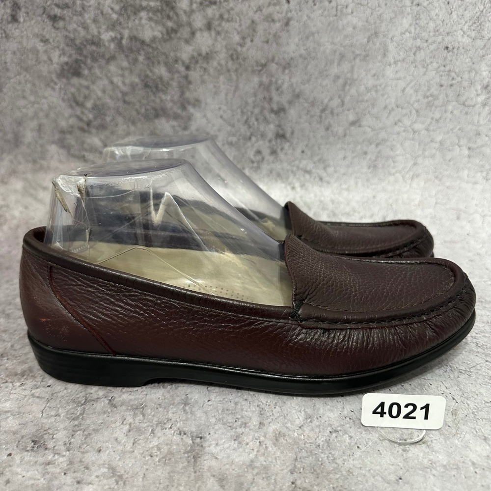 SAS Simplify Loafers Women 8.5 M Antique Wine Leather Walking Shoes Slip On